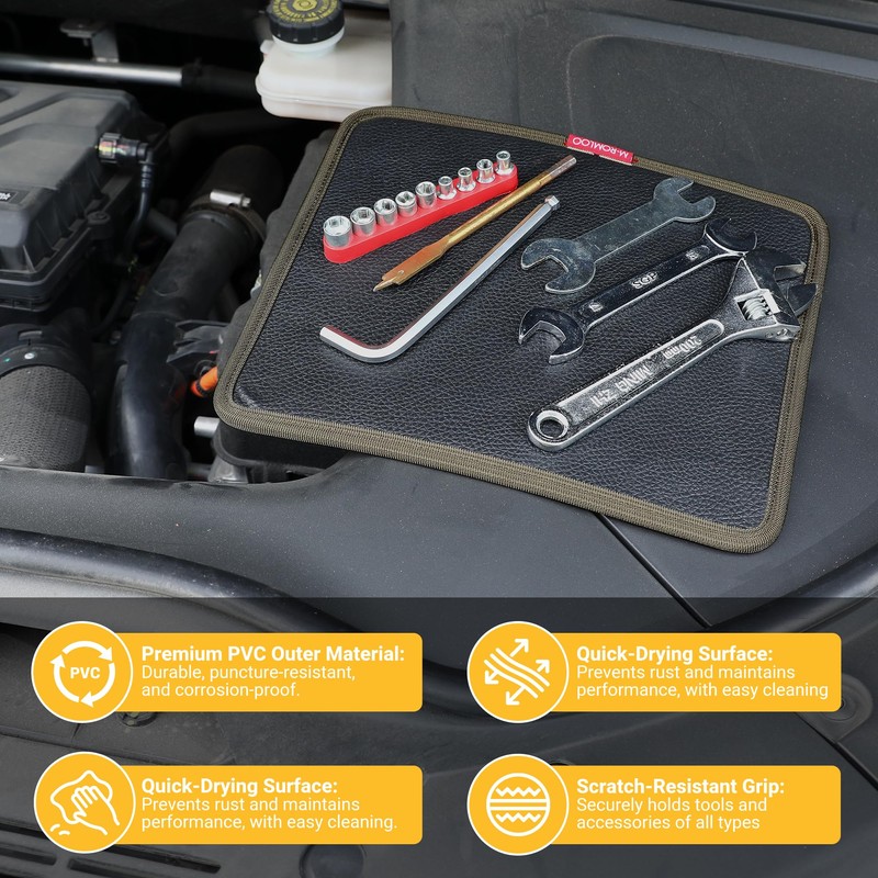M-ROMLOO Magnetic Tool Mat for Mechanics, Flexible Screw Holder (Large)