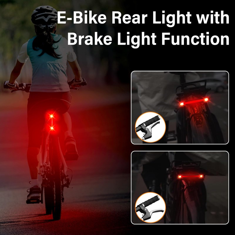 E-Bike Rear Light LED with Brake Light, Electric Bicycle Rear