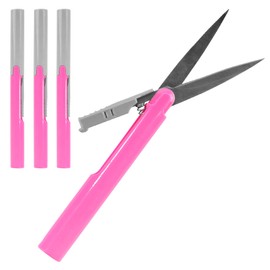 BambooMN Penblade Portable Pen-Style Pocket Seam Ripper Travel Scissors - Pink - 3 Pairs
