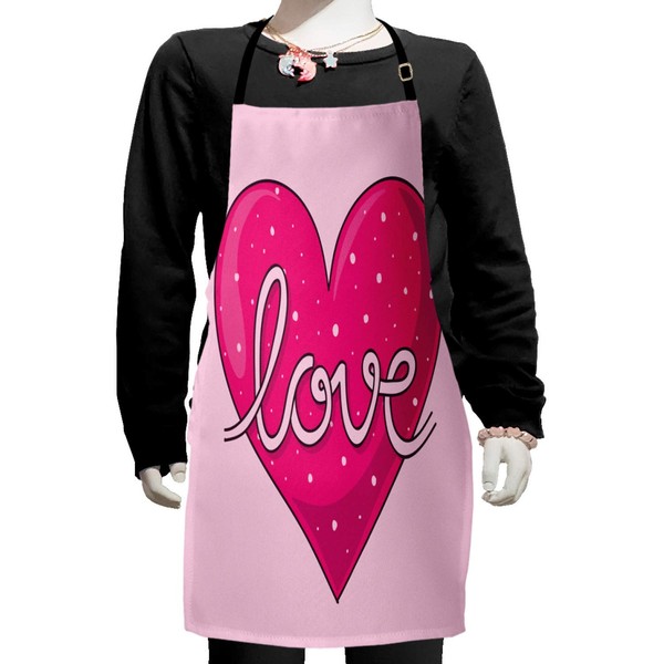 Lunarable Pink Apron, Hand Lettering of the Word Love on