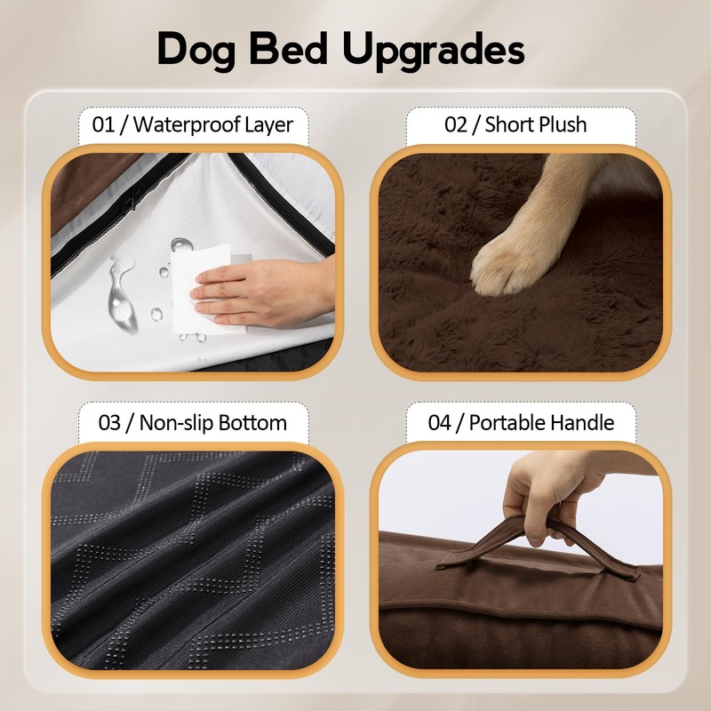 MEKIY Large Dog Bed - XL Orthopedic Egg-Crate Memory Foam
