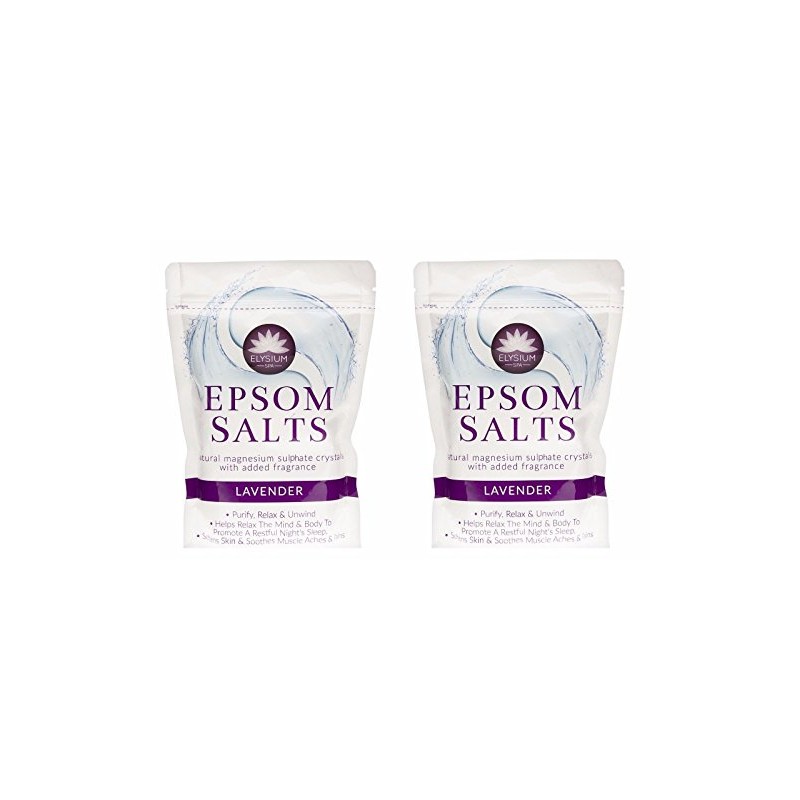 Elysium Spa Bath Salts Natural Magnesium Sulphate Crystals Lavender Salt