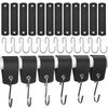 GGXZHT S Hooks Black with Leather Loop, Pack of 12,