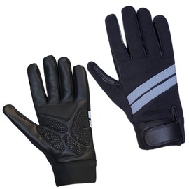 Inspired Comforts Wheelchair Full Finger Gloves with Anti-Slip Grip, Breathable & Reflective (Black/Black,XL)