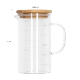 Krumble Messbecher aus Glas mit Holzdeckel - Messbecher - Glas - 500 ml