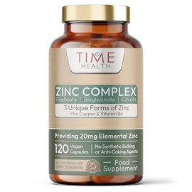 New: 20mg Triple Zinc Complex - Chelated Zinc Bisglycinate, Picolinate & Citrate - Plus Copper & Vitamin B6 - for Men & Women - UK Made - GMP Standards - Vegan