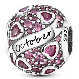 MULA Birthstone Charms 925 Sterling Silver Charms for Bracelets and Necklaces Dangle Pendants Beads Happy Birthday Charms with 5A Cubic Zirconia Mothers Day Jewelry