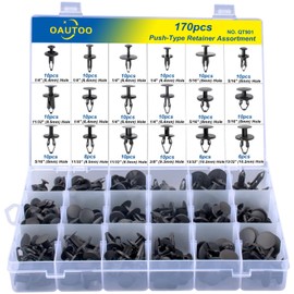 OAUTOO 170pcs Push-Type Retainer Rivet Clip Assortment for GM Ford Chrysler