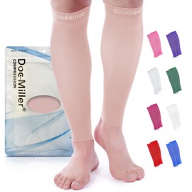 Doc Miller - Funda de Compresión para Pantorrillas (1 Par, 15-20 mmHg, Soporte Firme para Pantorrillas, Talla XXL, Color Sólido)