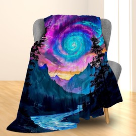 Ti Caldi Galaxy Space Flannel Throw Blanket, Soft Cozy Colorful Lightweight Animal Blankets for Couch, Bed, Travel, Outdoor & Home Decor, Warm Fluffy Fuzzy Blanket for Adults Kids 60×50 in