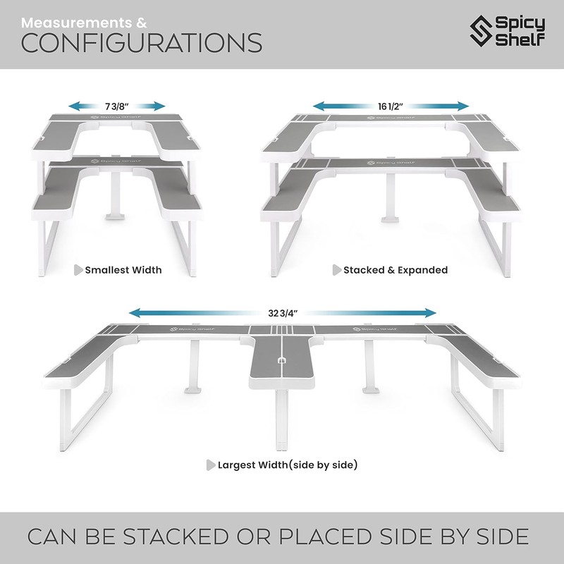 Spicy Shelf Deluxe - Expandable 2 Tiered Spice Rack Organizer