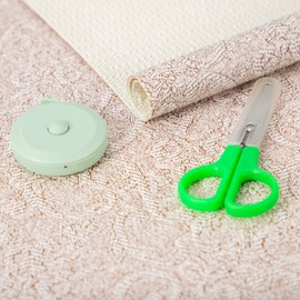 FIFTY FEET 12X360 Inch Shelf Liner with Scissor & Tape Measure for Kitchen Cabinets, PVC Drawer Liner for Dresser Non-Slip Bathroom, Non-Adhesive Cabinet Liner Washable (Chocolate Cream Color)