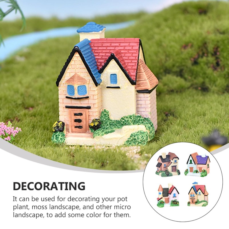CAXUSD 4Pcs Villa Adornment Landscape Decor Model for Aquarium Garden