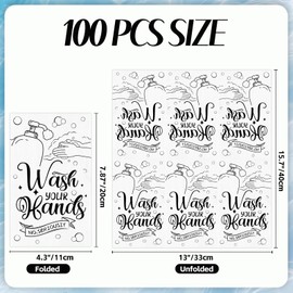 100 PCS Disposable Hand Towels for Bathroom, Bathroom Guest Napkins Wash Your Hands Paper Towels Decorative for Powder Room Wedding Birthday Baby Bridal Shower Decoration (Handwashing)