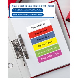 6-Pack TZe TZ Tape 24mm 0.94 Laminated Colored Compatible for Brother P Touch Label Maker Tape 1 Inch Refills for PT-D600 P700 P710BT PT-D610BT PT-P910BT PT-P750W PT-D600VP PT-P900W