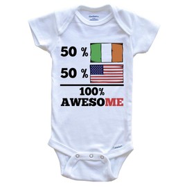 Irish American Baby Bodysuit Bundle (3 Piece Set), 0-3 Months White