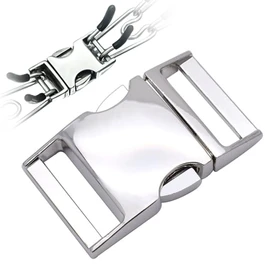Dog Collar Buckle,Fastener Stainless Steel Buckle for Prong Dog Training Collar & Quick Release with Buckle for Medium Large Dogs(Silver,M:2.8-3.2mm)