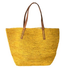 Mar Y Sol Portland Crocheted Raffia Carryall Tote Bag, Sunflower