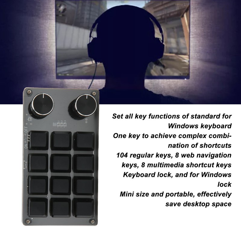 Mini Keypad 1 Handed Mechanical Keyboard Wired USB Programmable Macro