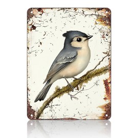 WUFDBVX Funny Metal Tin Signs Chickadee Bird Vintage Metal Sign Retro Wall Decor for Home Bar Pub Cafe Garage Man Cave Garden Yard 8×12 Inch