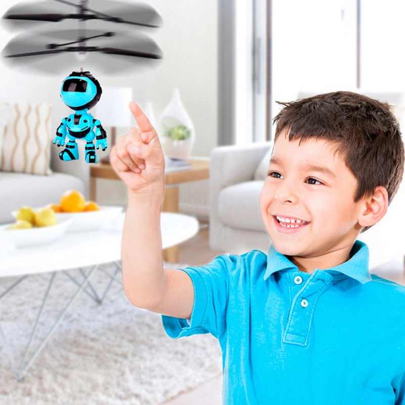 Cute USB Charging Hand Induction Robot Suspension Aircraft Children Toy