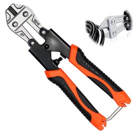 YJRUNFU Wire Cutter, Wire Cutter, Bolt Clipper, Blade Opening, Adjustable, CR-V Steel, Anti-Slip Grip, Route, Easy to Cut, Both Hands, Fully Locking Function, Lightweight, Small, Rust and Corrosion