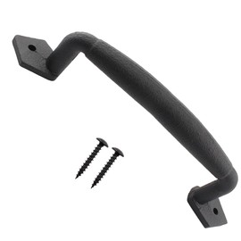 bociloy 10 inch Sliding Barn Door Handle, Black Steel Gate Handle, Modern Cabinet Pull Closet Door Handle for Sliding Barn Door Gate Cabinet Closet Drawer Kitchen