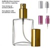 Clear Glass 60 ml. Flat Shape Spray Bottle. Fine Mist