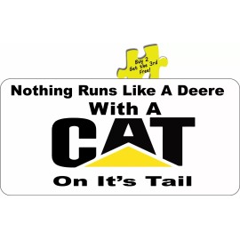 Oracal Nothing Runs Like A Dear With A Cat On Its Tail Decal Sticker p121