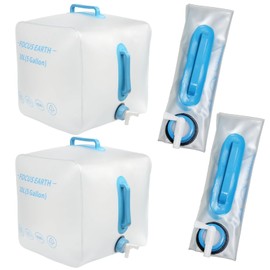 BPA Free Collapsible Water Jug for Camping with Spigot, 5 Gallon Collapsible Water Container，Water Jug for Camping Hiking Backpack & Survival Kit（1-4 PACK）