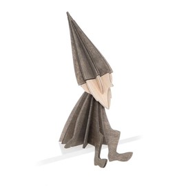 LOVI Medium Wooden Elf Postcard - Grey - 12 cm - 3D Model - Wooden Creation From Finland