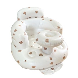 SHEKAKO Inflatable Baby Seat, Baby Floor Seats for Babies 3-36 Months, Sit Up Chair with Built-in Air Pump, Portable Infants Back Support Seater, Sit Me Up Seat for Home, Travel (Tray Bear, M)