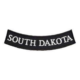 PatchStop State of South Dakota Bottom Rocker Patches for Jackets Motorcycle Vests Backpacks Hats Tactical - Small 4x1.25in B&W Iron On Sew On Biker Emblem - United States Souvenirs Travel Gifts
