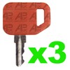 APUK 3x Ignition Key Replacement for John Deere Commercial Dozer