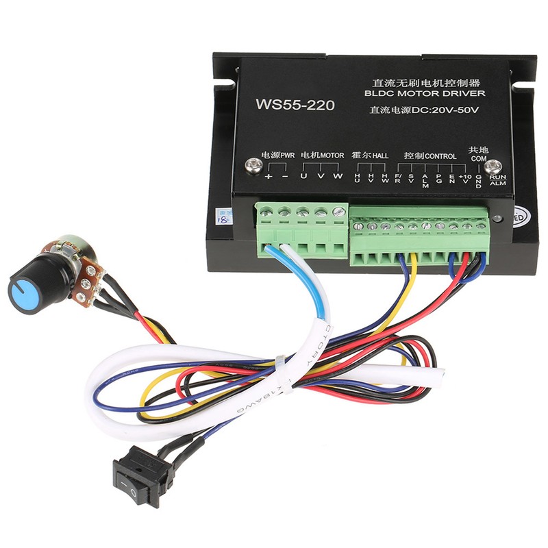 WS55-220 DC 48V 500W CNC Brushless Spindle BLDC Motor Driver