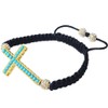 My Daily Styles Gold-Tone Cross Turquoise-Tone Blue Green Beaded Adjustable
