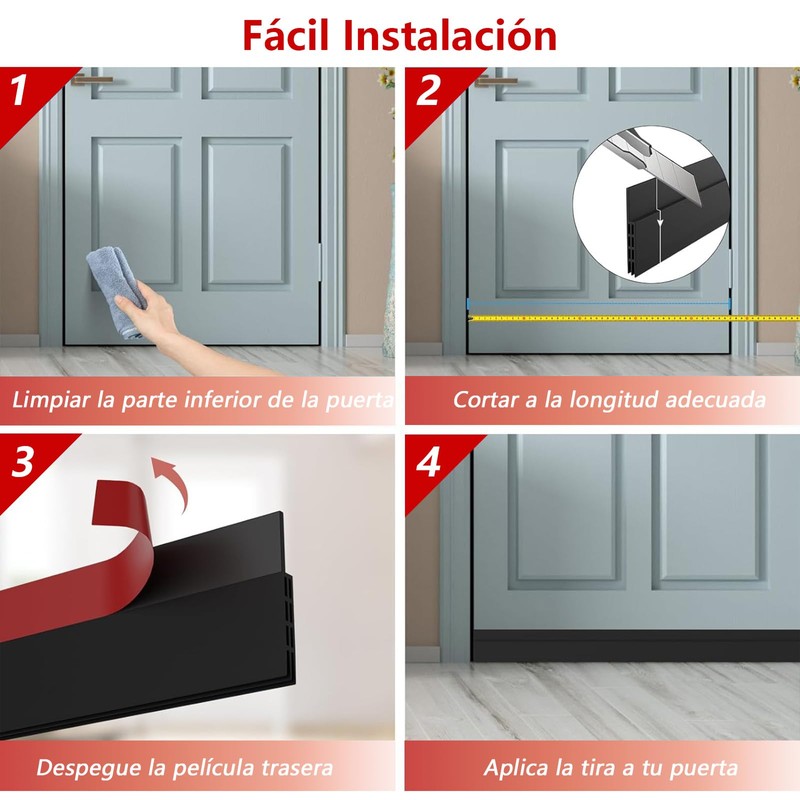 Guardapolvo y Protector de Puertas Casa de 3 Capas, Cubre