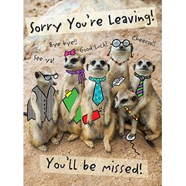 Piccadilly Greetings Modern Large Card Leaving - 12 x 9 inches