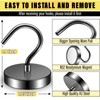 FINDMAG 6 Pack Magnetic Hooks, Black, 100 lbs Neodymium Magnetic