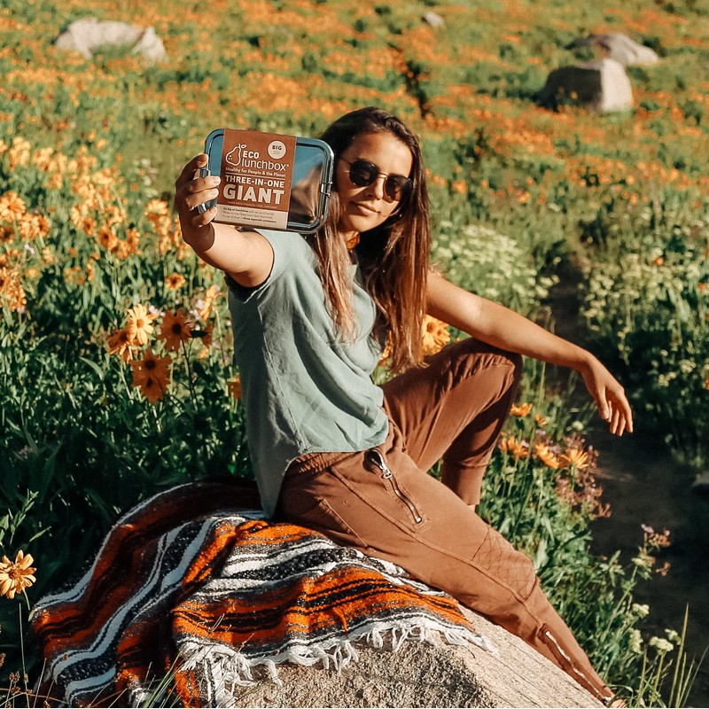 ECOlunchbox Three-in-One GIGANTIC Bento Box (49oz) – 3 Piece Jumbo