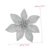 iplusmile 10pcs Glitter Artificial Christmas Flowers Red Silver Tree Hanging