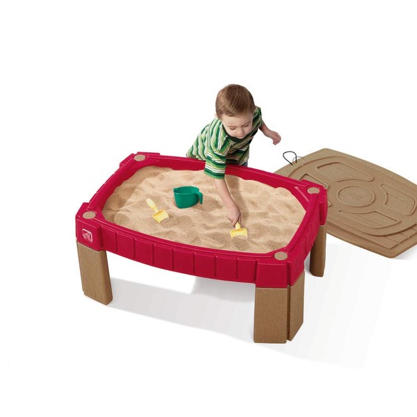 Step2 Naturally Playful Sand Table, Kids Sand Activity Sensory Table, 5 Piece Accessory Kit, Toddler Summer Outdoor Toys, 2+ Years Old