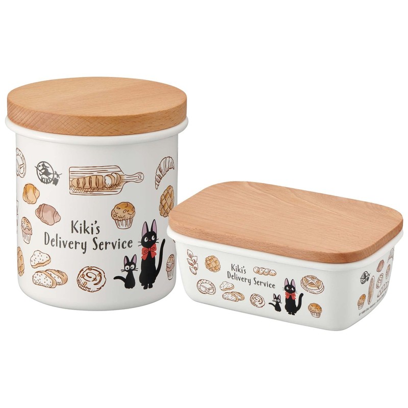 Skater ENC8-A Enameled Canister, Wooden Lid, 25.5 fl oz (750