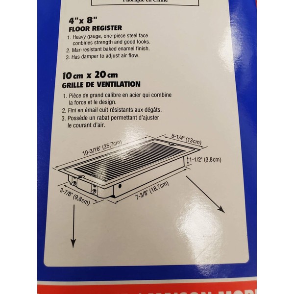Deluxe Metal Mobile Home Floor Register Vents (4x8, White) (10