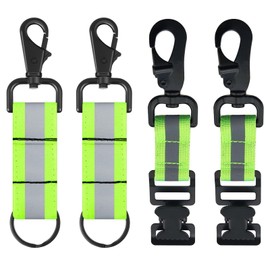 Glove Tape Work Glove Clip Pack of 4 Fire Brigade Glove Clips with Reflective Strips Glove Clip with Metal Carabiners for Hanging Gloves, Protective Helmets, Towels