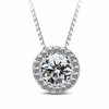 JCOWHS Full Diamond Round Zircon Necklace Bridal Jewelry Birthday Gift