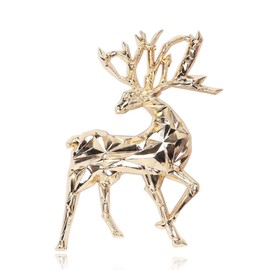 Seakuur Deer Brooch Clips Sweater Vintage Shawl Clips Cardigan Collar Clips Dress Shirt Clips Christmas Elk Brooch Jewelry for Women (Gold)