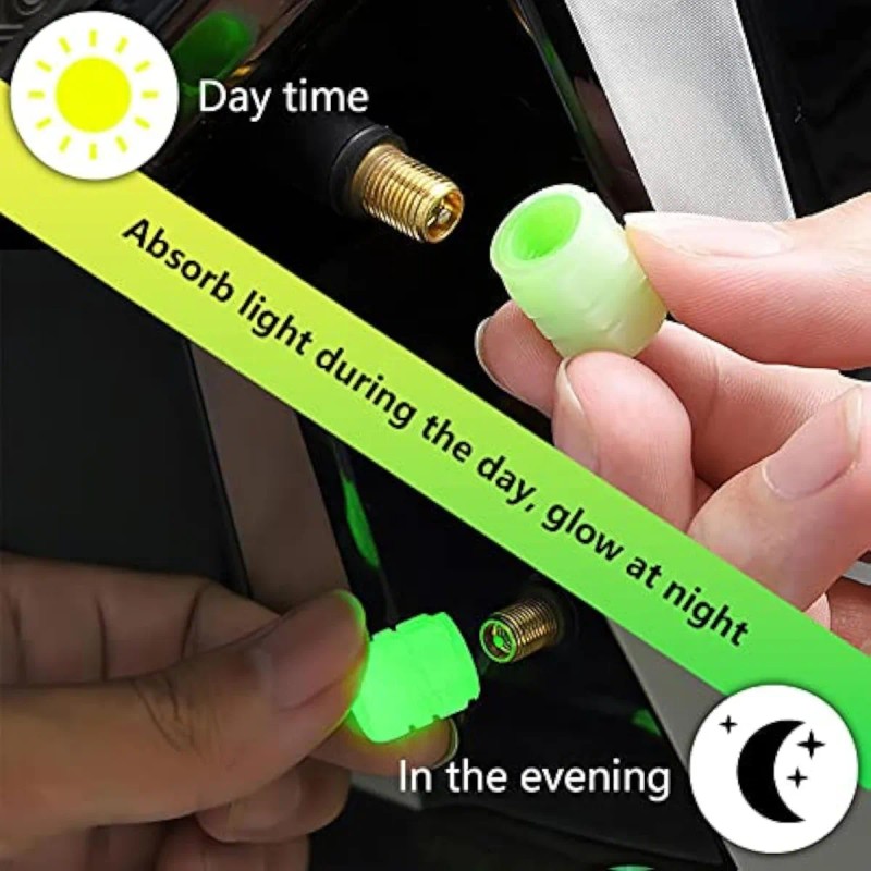 Tapones De Válvula Auto Moto Luminoso Cubre Llanta Neumático