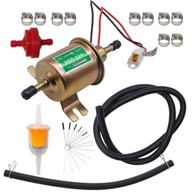 JULRICARB FD0002 P60430 Universal 12V Electric Fuel Pump E8012S 5-9 PSI Gasoline & Diesel Fuel Transfer Pump for Carburetor Engine EP12S 6414671 with Filters