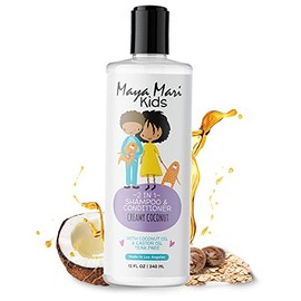 MAYA MARI Champú y Acondicionador para Niños 2 En 1 Con Aceite de Coco y Aceite de Ricino  Desenredante de Cabello Rizado Productos para Niños Sin